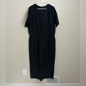 Eileen Fisher Black Jumpsuit Size Large Linen Blend